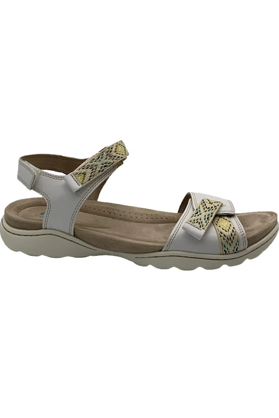 Clarks Collection Adjustable Suede Sandals Amanda Sprint White - Wide